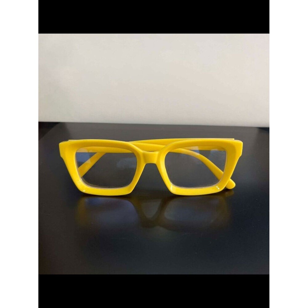 Chunky Yellow Frame Glasses
